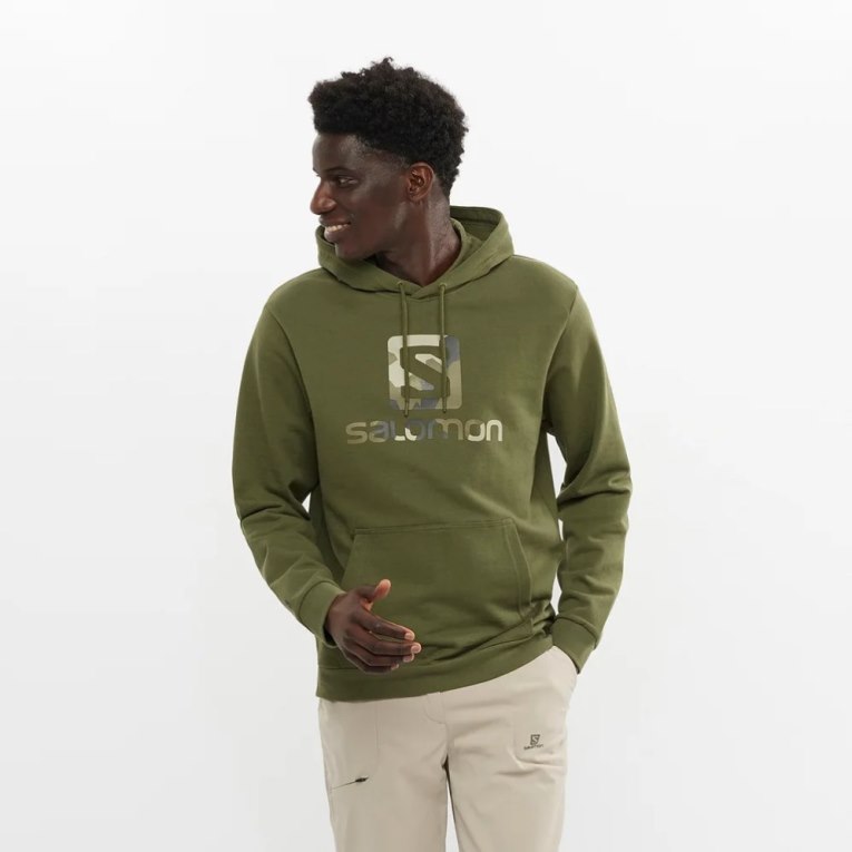 Sudadera Con Capucha Salomon Outlife Logo Summer Hombre Verde Oliva | MX LABK197